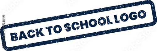 Distinctive rubber stamp mark displaying BACK TO SCHOOL LOGO within a rectangular shape