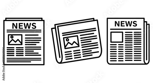 Newspapers with news headlines and articles, stacked and floating, conveying current events and information from various sources.