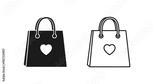 Mother's day shopping bags with heart design for gift giving and celebration Vector