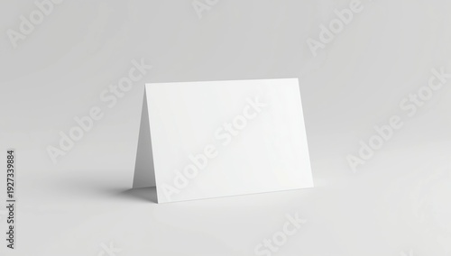 Table tent card. Blank white 3d render illustration.