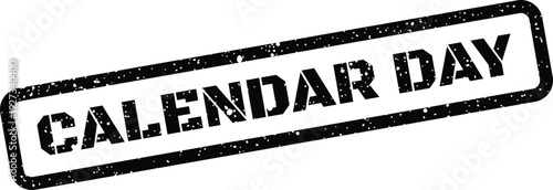Distressed black rubber stamp impression displaying CALENDAR DAY text, ideal for scheduling and event planning themes