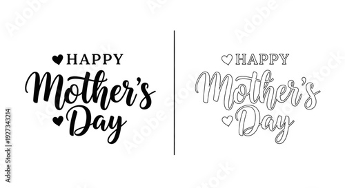 Happy mother's day greeting card design Vector