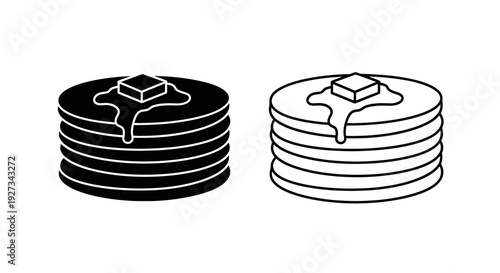 Mother's day gift ideas: delicious pancakes with syrup and butter Vector