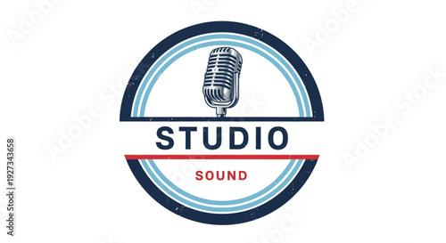Studio Sound Logo with Microphone Icon.