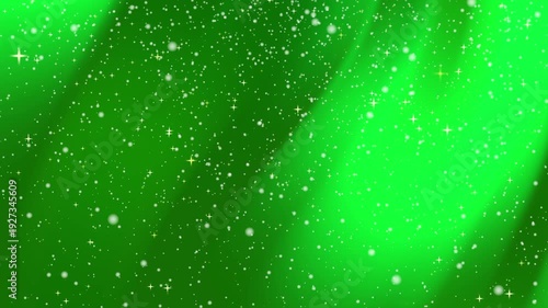 Cheerful seamless animation with bright green background, light rays, and stars perfect for video backgrounds or motion graphics projects.