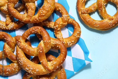 Tasty salted pretzels with ...