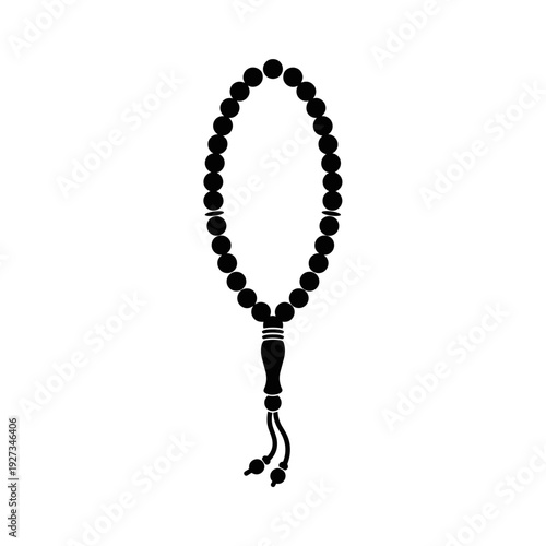 Black Buddhist Prayer Beads Mala Necklace.