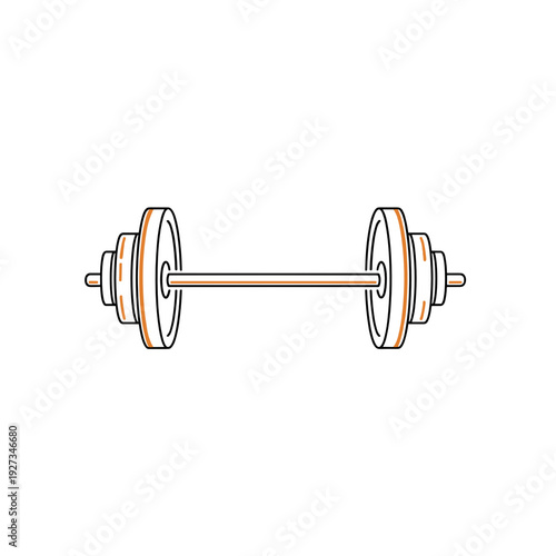 Barbell weightlifting minimal vector illustration