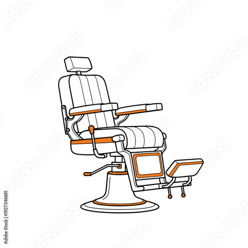 Barber Chair Minimal Salon Furniture Vector Illustration