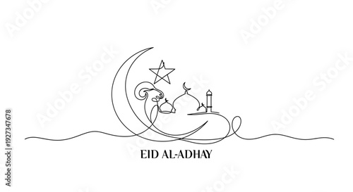 Eid al-Adha, Islamic Festival, Moon, Star, Mosque, Ram, Celebration