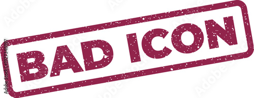 Foto Distressed rectangular seal featuring the text BAD ICON, representing a problema