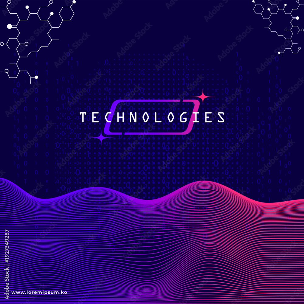 Obraz premium Digital technology and big data concept. Abstract visual for screen template. Geometric artificial intelligence tech background