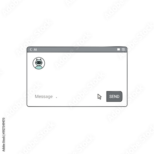 Creative Digital Messaging Interface with Chat Window and Send Button