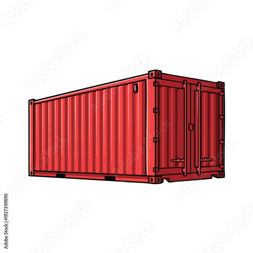 Modern Red Shipping Container for Storage and Transportation Solutions