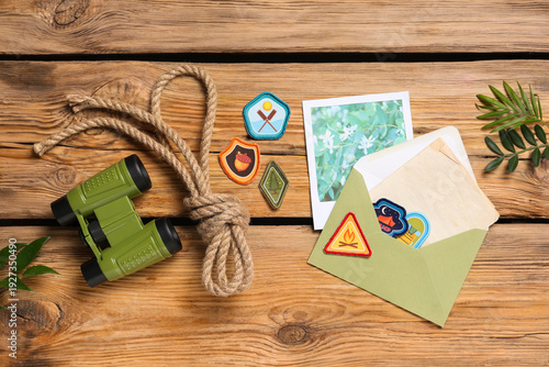Scout's patches with binocu...