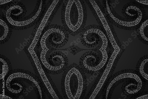 batik ethnic dayak borneo line art pattern for aesthetic background or garment textile