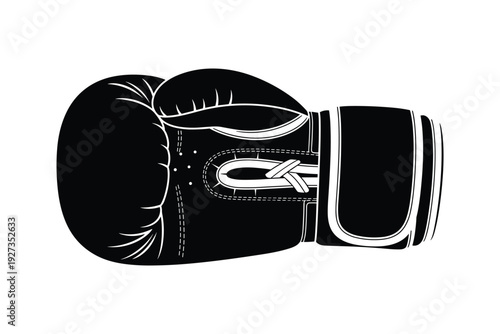 Professional boxing glove vector icon for combat sports and fitness competition