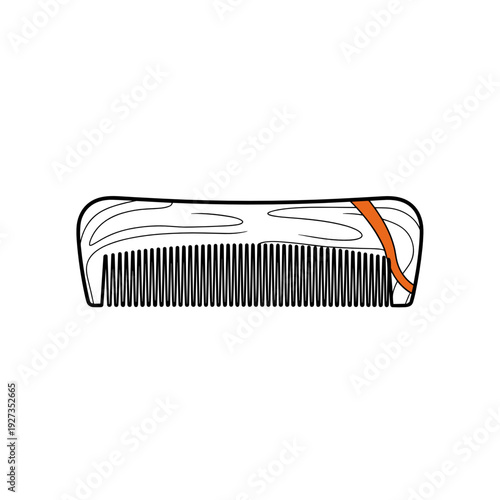 Wooden beard comb minimal grooming vector