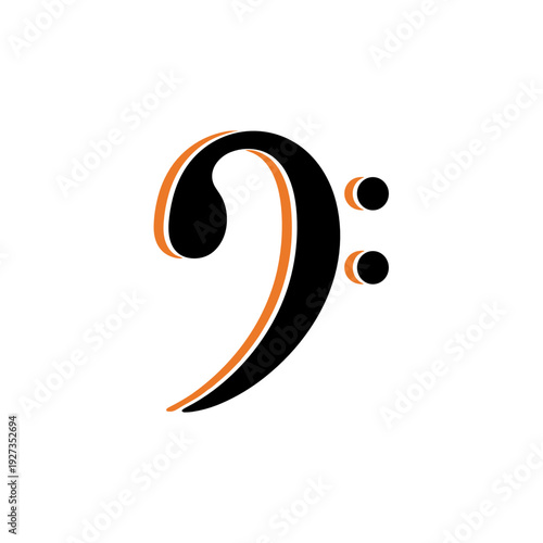 Bass clef music symbol minimal vector icon