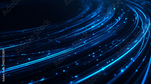 Wallpaper Mural Abstract blue light trails create a dynamic, futuristic background ideal for digital projects and presentations. Torontodigital.ca