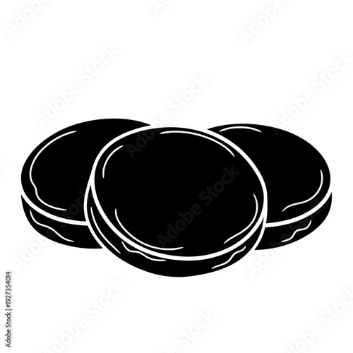 Black Cookies or Macarons or Wafers.