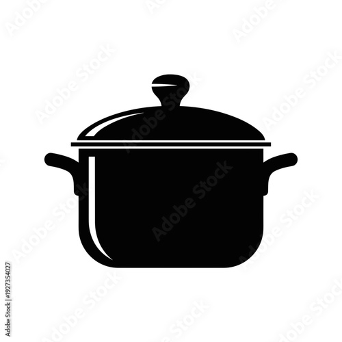 Black Cooking Pot with Lid Handles.