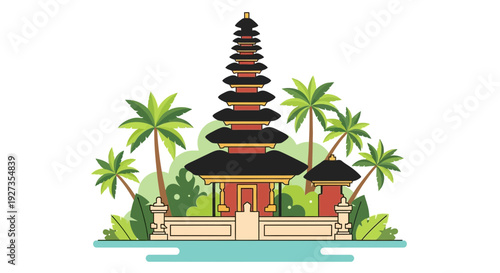 Pura Besakih Temple Illustration