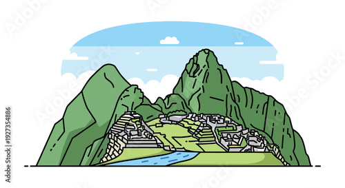 Illustration of Machu Picchu
