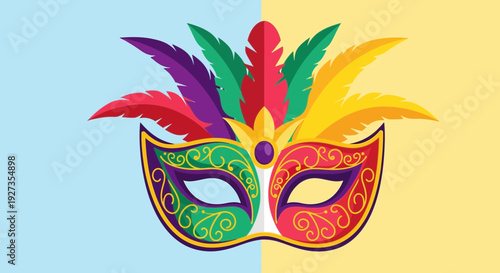 Vibrant Mardi Gras Mask