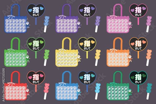 さまざまなメンバーカラーの推し活グッズセット｜青・紫・ピンク・緑・黄色・オレンジ・赤・水色