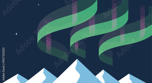 Aurora over Mountains