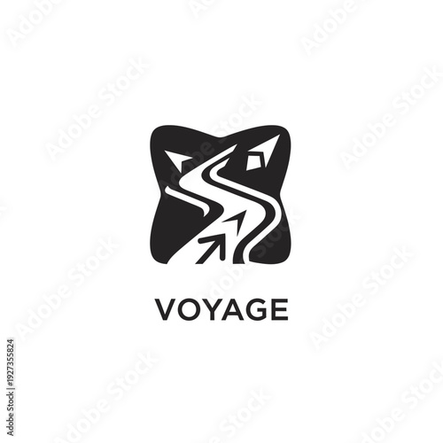 Abstract Voyage Path with Arrows Representing Journey and Direction.