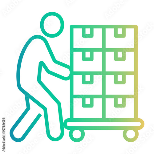 warehouse Line Gradient Icon