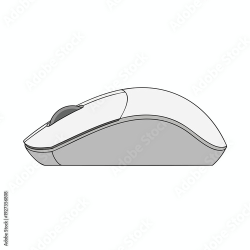 Wireless Computer Mouse on a Plain Background for Office and Tech Use