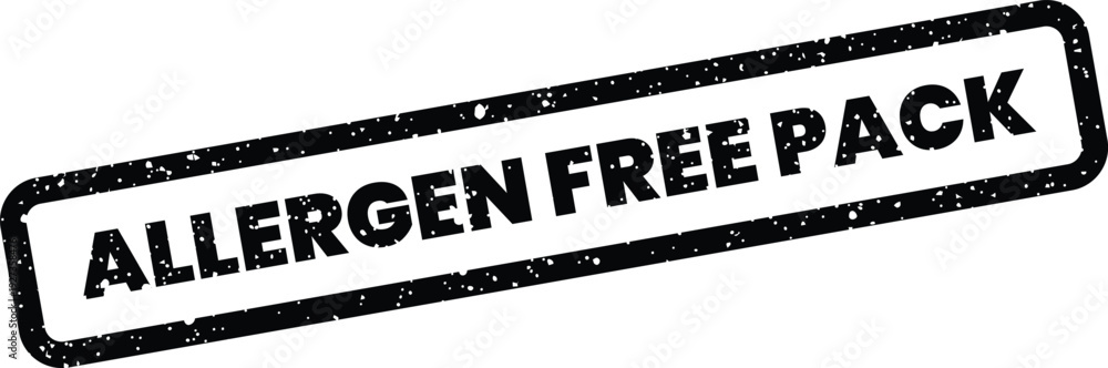 Fototapeta premium Distressed rubber stamp design featuring ALLERGEN FREE PACK text, useful for packaging and product labeling graphics