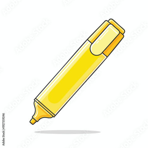 Creative Illustration of a Yellow Marker Pen for Artistic and Design Use