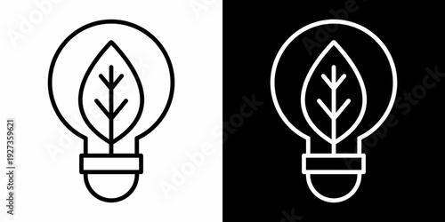 Green Innovation White Icon Set Design