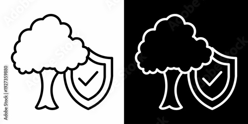 Forest Conservation White Icon Set Design