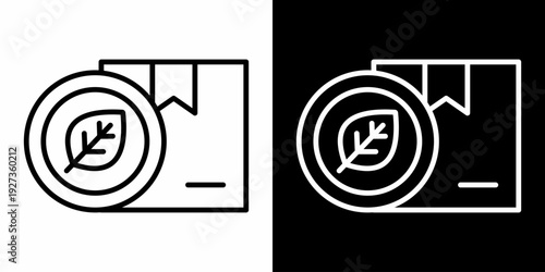 Organic Product White Icon Set Design