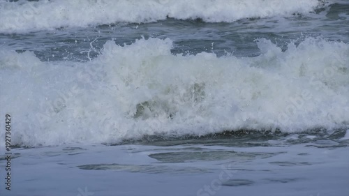 Footage of big waves in January during monsoon season