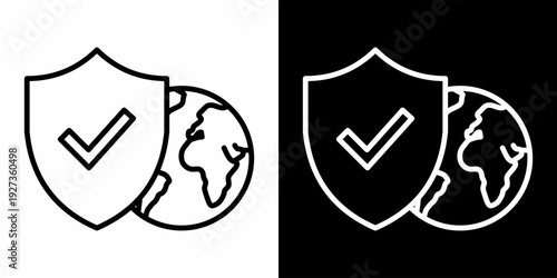 Environmental Protection White Icon Set Design