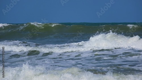 Footage of big waves in January during monsoon season