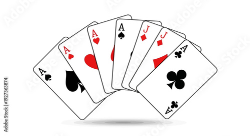 Poker Hand Aces and Jacks Full House Playing Cards Gambling Luck Casino Game
