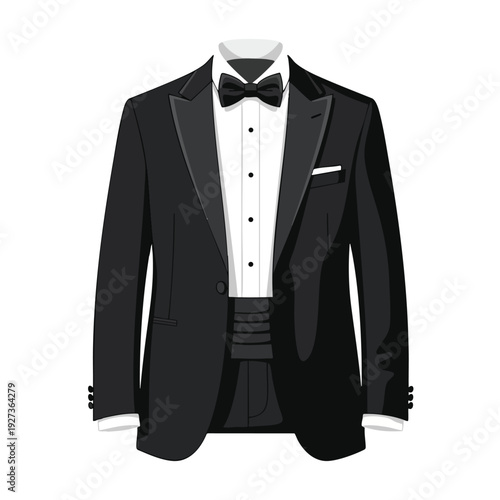Elegant Black Tuxedo Illustration