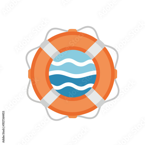 Safety Lifebuoy on White Background