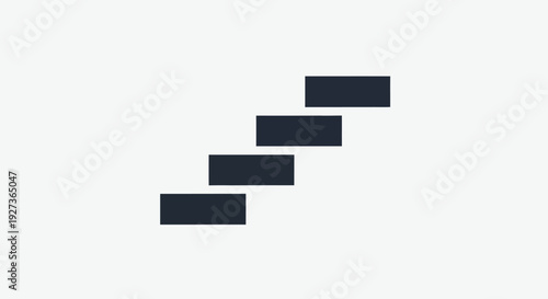 Minimalist Staircase Icon, Simple Steps Up, Graphic Design Element, Clean Background