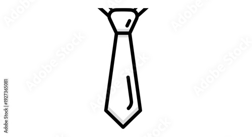 Minimalist Tie Icon: Elegant Business Accessory, Formal Wear, Professional Style