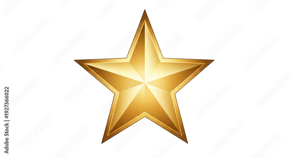 Fototapeta premium Golden star isolated on transparent background