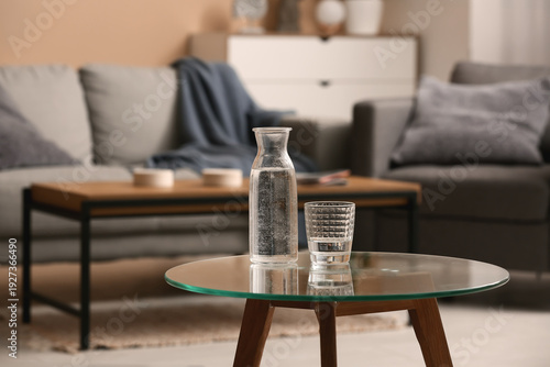 Bottle of fresh water and g...