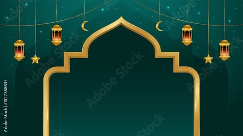 islamic background with copy space area for banner and poster design element